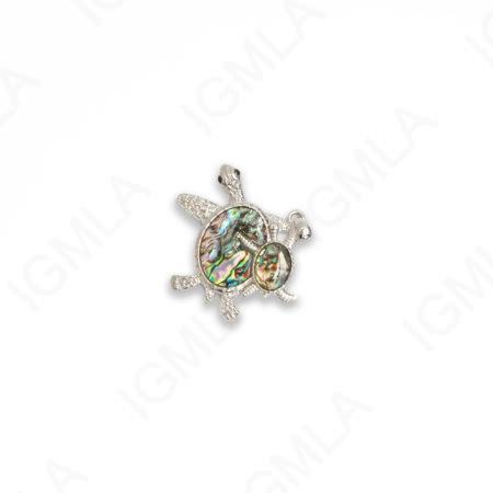 Zinc Alloy With Abalone Rhodium Plated Turtle Developed Pendants