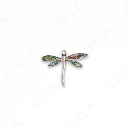 Zinc Alloy With Abalone Rhodium Plated Dragon Fly Pendants