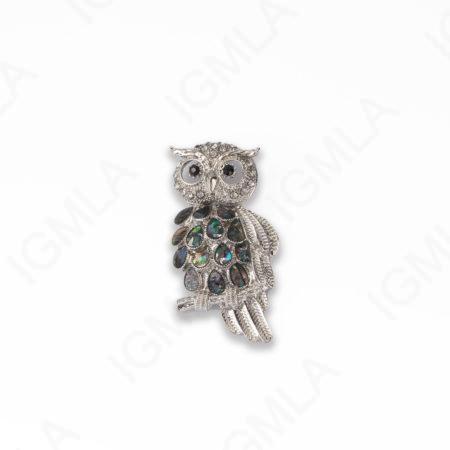 Zinc Alloy With Abalone Abalone Silver Plated Owl Pendants