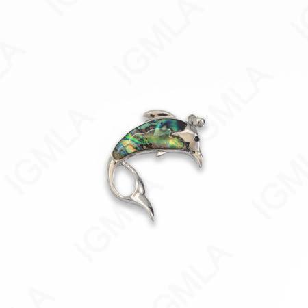 Zinc Alloy With Abalone Abalone Silver Plated Dolphin Pendants