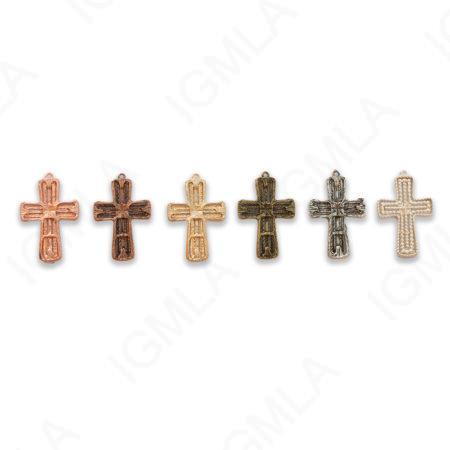 Zinc Alloy Gold, Silver, Copper Plated & Burnished Cross Pendants
