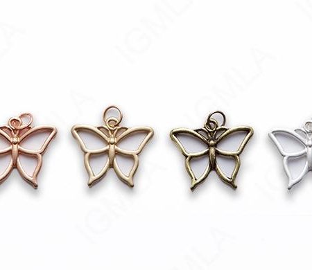 Small Zinc Alloy Matt Rose, Gold, Silver, Gold Plated, Burnish Gold, Silver, Copper Butterfly Charm