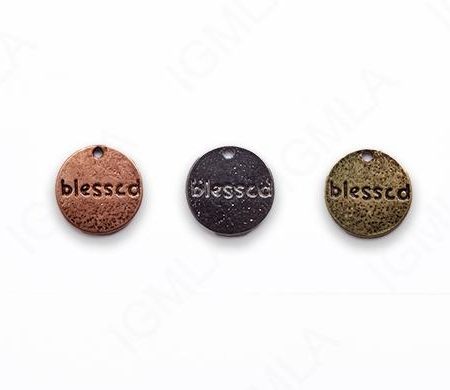 Small Zinc Alloy Burnish Silver, Copper, Gold, Gun Metal Blessed Charm