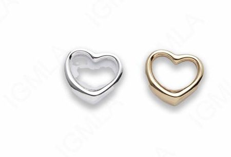 Zinc Alloy Gold, Silver Plated Heart Charm