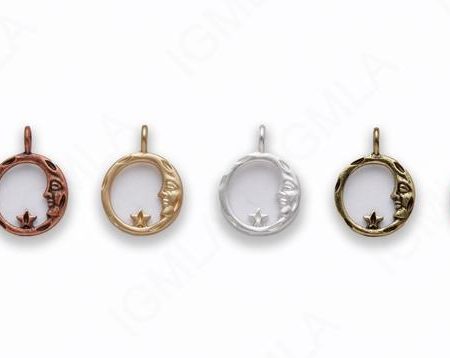 Zinc Alloy Matt Rose Gold, Silver, Gold, Burnish Gold, Silver, Copper Half Moon Circle Charm