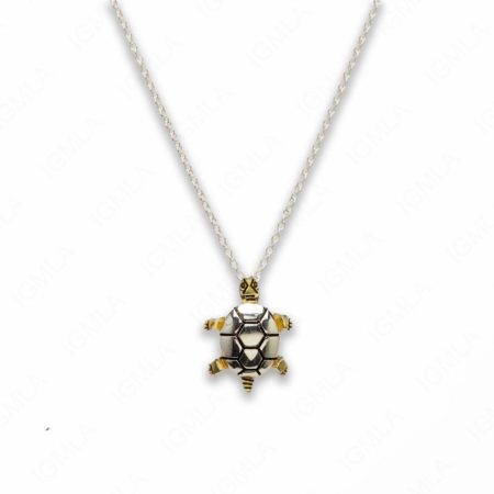 18″ Zinc Alloy Gold, Silver Tone Turtle Necklace