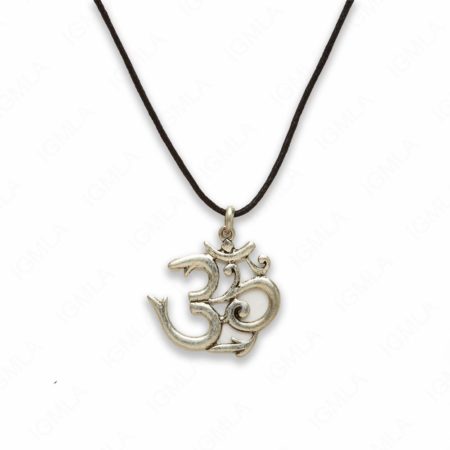 18″ Zinc Alloy Burnish Silver Tone Symbol Symbol Necklace