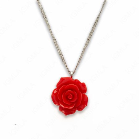 18″ Synthetic Resin Red Rose Necklace