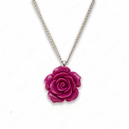 18″ Synthetic Resin Purple Rose Necklace