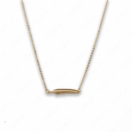 18″ Zinc Alloy Gold Tone Feather Necklace