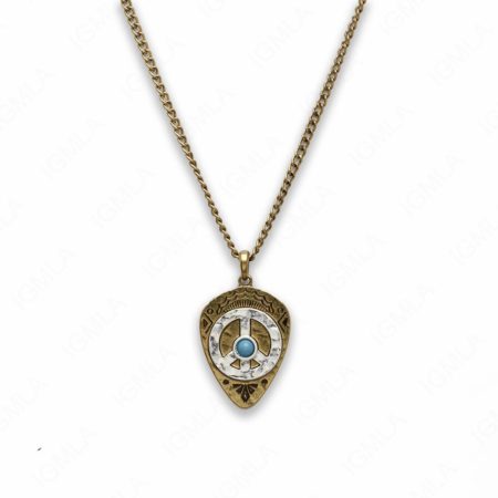 18″ Zinc Alloy Gold Burnish with Silver Burnish Peace Sign Necklace